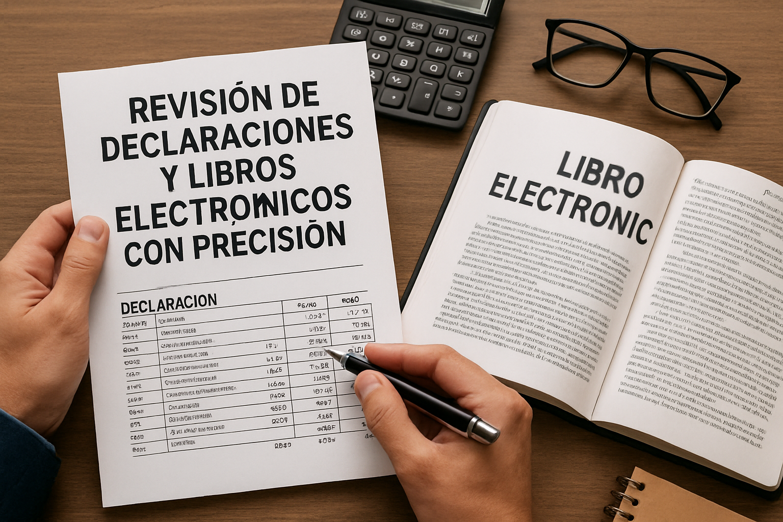 Revisión de declaraciones y libros electrónicos con precisión